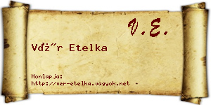 Vér Etelka névjegykártya